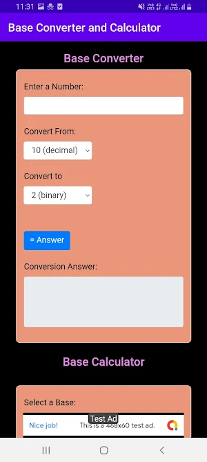 Base Converter (Calculator) Screenshot 1