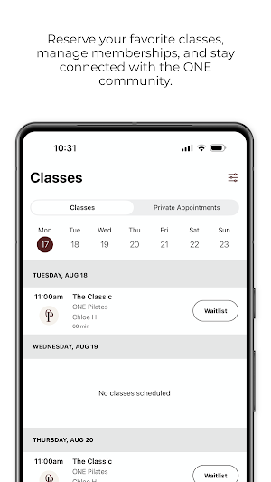 ONE Pilates App Screenshot 2