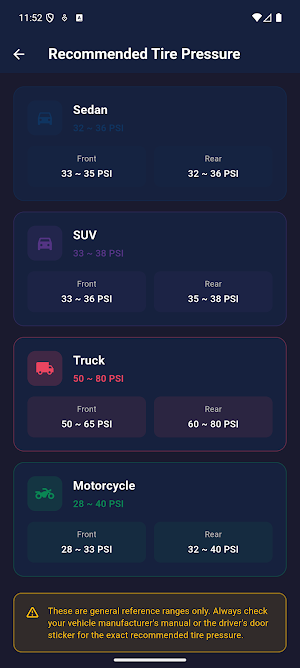 Tire Pressure Converter Screenshot 2