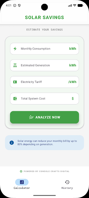 Solar Savings Calculator Screenshot 2