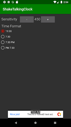 Shake Talking Clock Screenshot 0