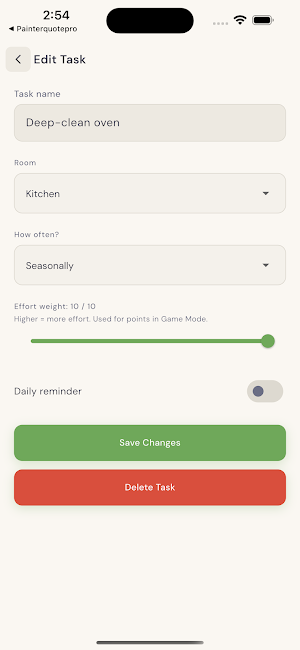 TidyLoop: Cleaning Schedule Screenshot 2