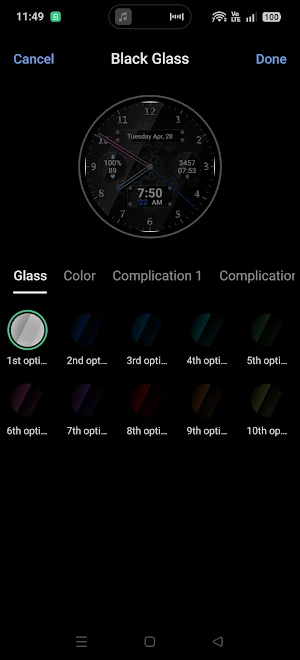 Black Glass Watch Face 2026 Screenshot 0