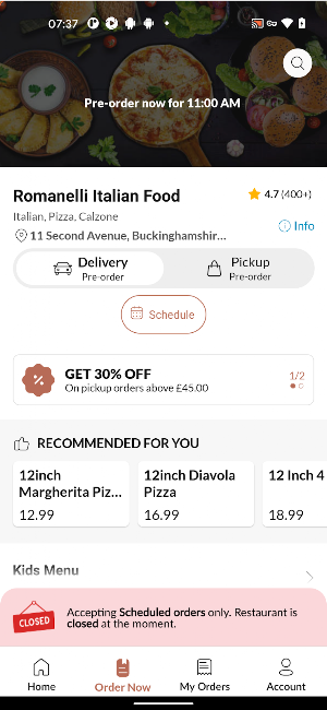 Romanelli Italian Food Screenshot 2