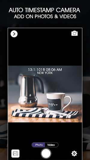 Auto Timestamp Camera - Add on Photos & Videos Screenshot 1