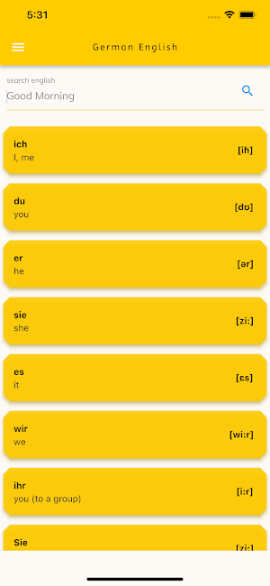 German English Dictionary Screenshot 0