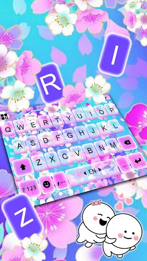 Bright Flowers 2 Keyboard Background Screenshot 1