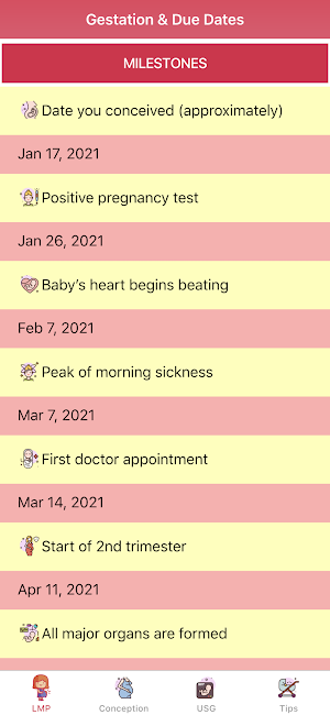 Pregnancy Due Dates - Tracker, Milestone, Progress Screenshot 1