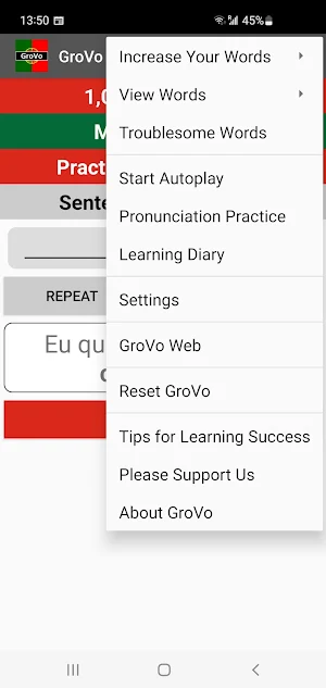 GroVo Portuguese Screenshot 1