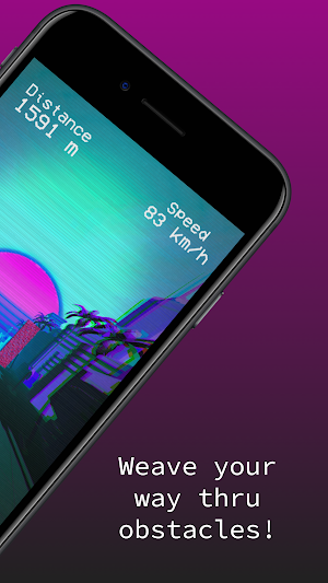 VaporDash - Synthwave Retro Outrun Endless Runner Screenshot 1