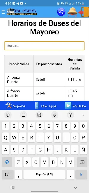 Horarios de Buses del Mayoreo Screenshot 2