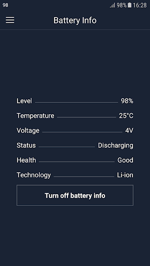 Show Battery Percentage & Info On Status Bar Screenshot 1