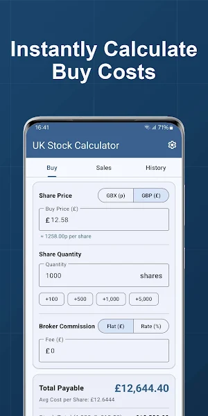 UK Stock Calculator (LSE/AIM) Screenshot 1