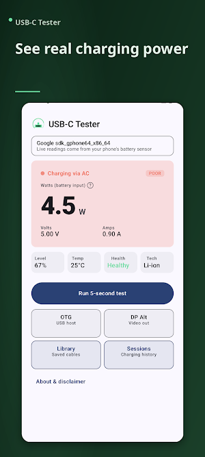 USB-C Tester: Charger & Cable Screenshot 0