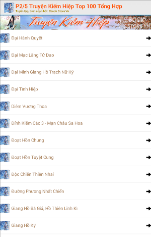 Truyện Kiếm Hiệp Top 100 Tổng Hợp Phần 2/5 Screenshot 2