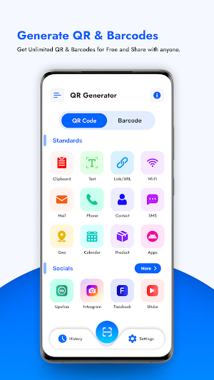 QR Generator & Barcode Scanner Screenshot 1