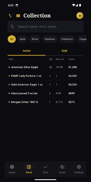 Stack Tracker Screenshot 2