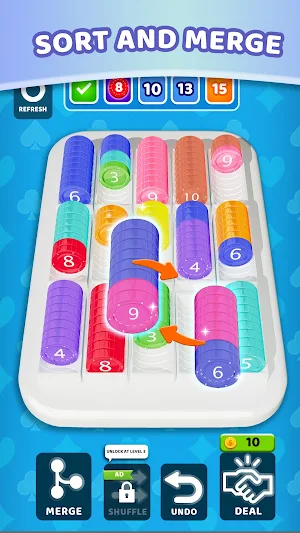 Coin Merge & Sort Puzzle Screenshot 1