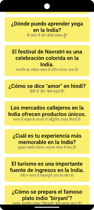Spanish to Hindi Phrases Screenshot 2
