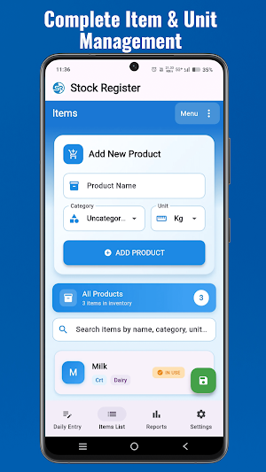 Stock Register Screenshot 1