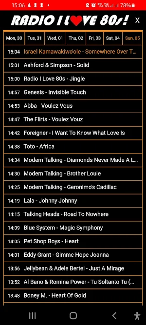 Radio I Love 80s! Screenshot 2