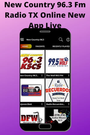 New Country 96.3 Fm Radio TX Online New App Live Screenshot 0