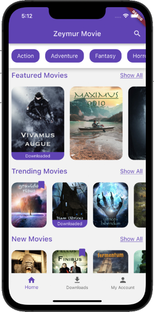 Zeymur Movie Template Flutter Screenshot 0