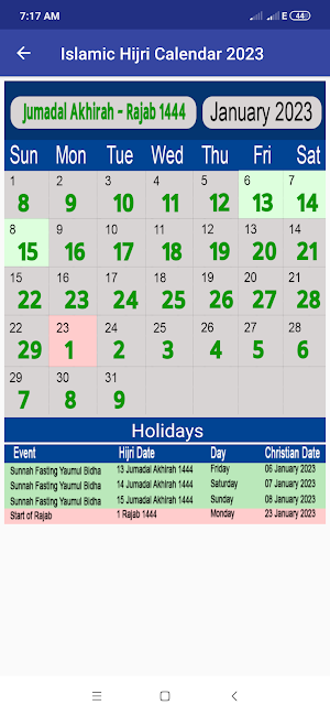 Islamic Hijri Calendar 2023 Screenshot 1