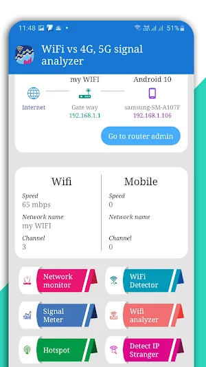 Speed check Wi-Fi & 5G, 4G, 3G Screenshot 1