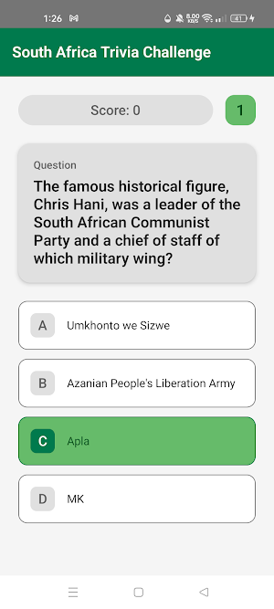 South Africa Trivia Challenge Screenshot 1