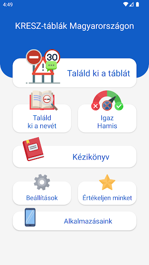 KRESZ Táblák: Teszt & Gyakorló Screenshot 2