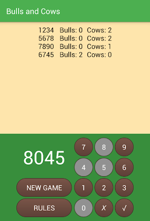 Bulls and Cows Screenshot 2