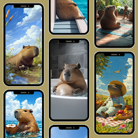 Capybara Vibes Wallpaper 4K