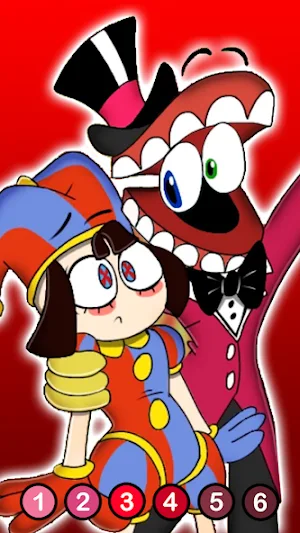 Pomni Digital Circus Coloring Screenshot 1