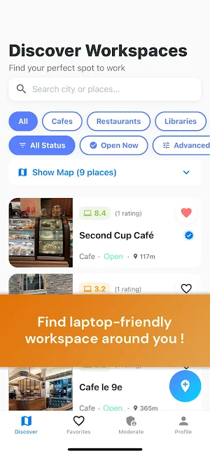 Freework - Find laptop cafes Screenshot 0