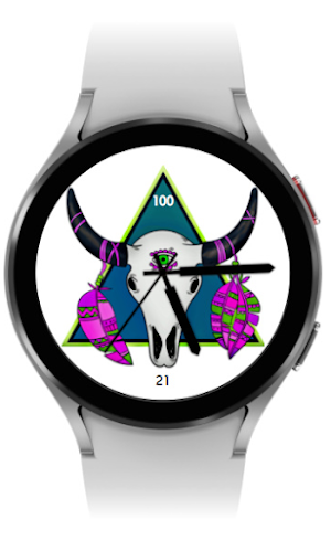 Boho Skull Bull Pink Watchface Screenshot 0