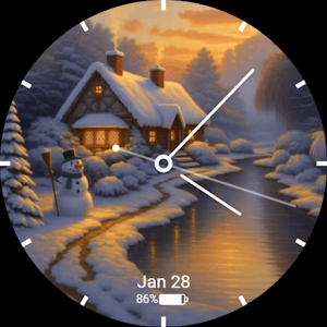 Snowfall Analog Watch Face Screenshot 0