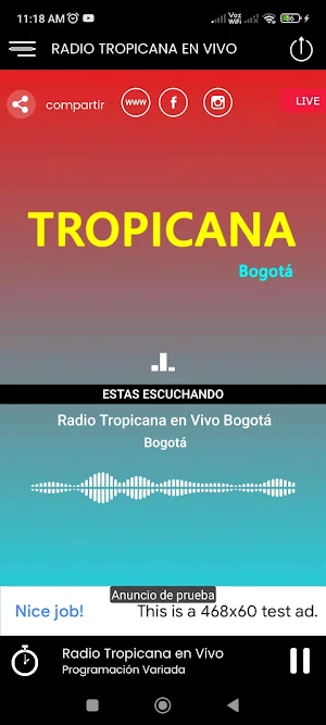 Radio Tropicana en Vivo Bogotá Screenshot 2