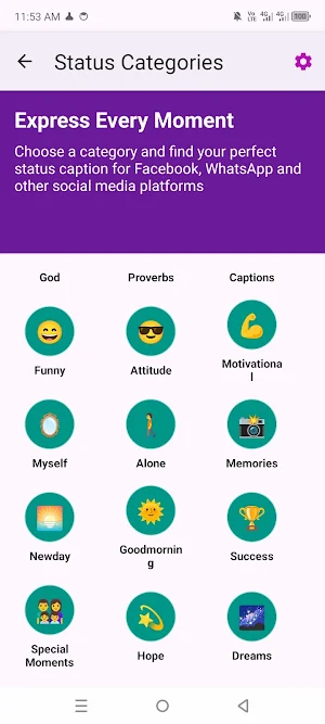 STATUS CAPTIONS & MESSAGES Screenshot 1