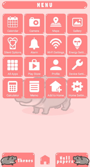 Pygmy Hippo Baby Theme +HOME Screenshot 1