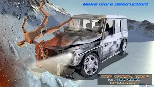 Car Crash Test Winter Road Sim Screenshot 2