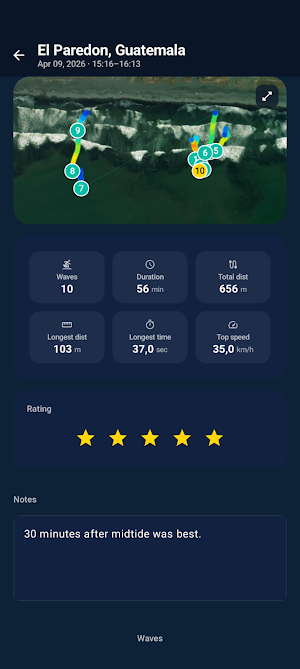 Surf Tracker Watch Screenshot 0