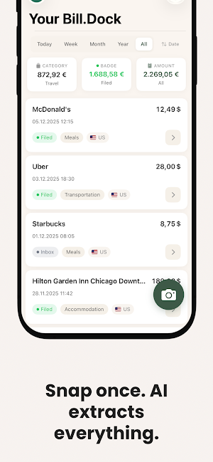 Bill.Dock - AI Expense Manager Screenshot 2