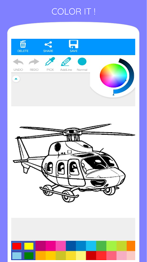 Helicopter Coloring Book Screenshot 1