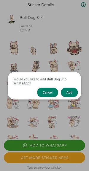 French Bull Dog Sticker for WA Screenshot 3