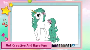 Unicorn Coloring Games Puzzle Screenshot 2