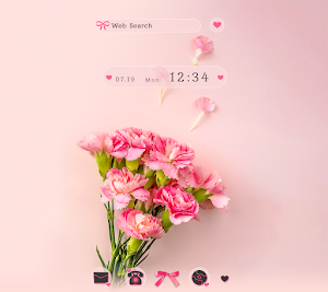 Cute Wallpaper Pink Carnations Theme Screenshot 0