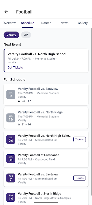 W C Friday Middle Athletics Screenshot 1