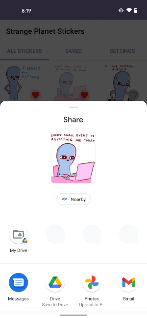 Strange Planet Stickers Screenshot 3