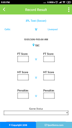 Sportlomo Game Management Screenshot 2